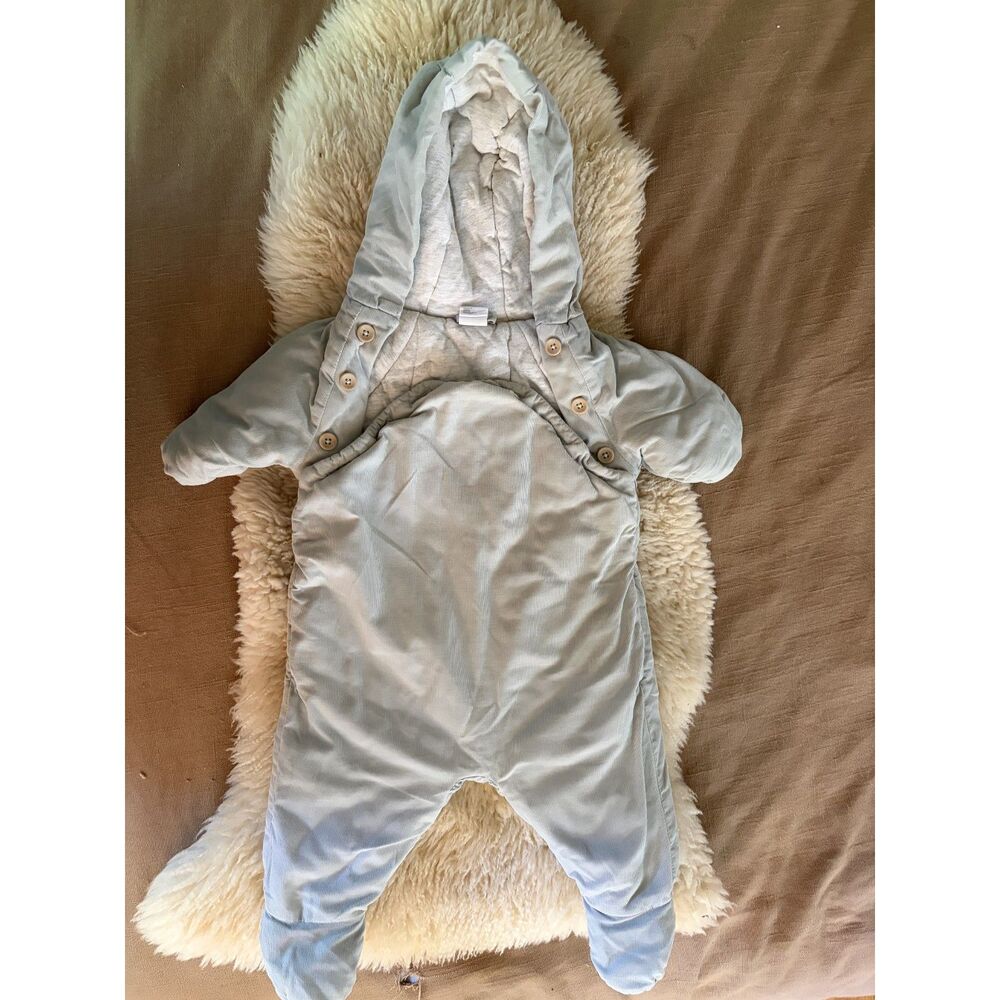 H&M Light Green Baby Bunting Suit Sz 2-4M
